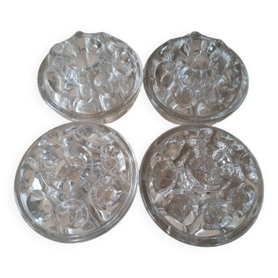 Suite de 4 pique fleurs verre