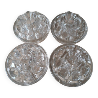 Set of 4 glass flower picks