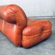 Mid-Century Modern Italian Leather 3 Seat Sofa, 1970s