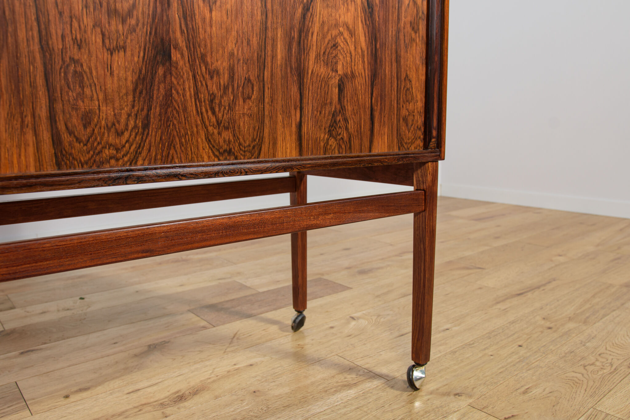 Mid-century rosewood bar with roller doors, Denmark, 1960s