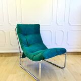 IKEA Pixi vintage green velvet armchair – Scandinavian retro design.
