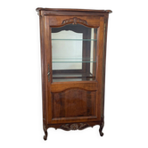 Provençal Louis XV display cabinet in carved fruitwood, illuminated.