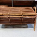 Vintage rattan and bamboo chest