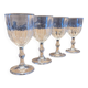 4 thick glass stemmed glasses
