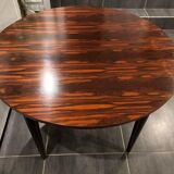 Table ronde extensible scandinave en palissandre, années 1960