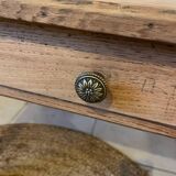 Farmhouse coffee table in solid oak with drawer — rustic style / ca