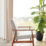 Vintage off-white bouclé armchair concluded by H.Lis