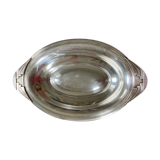 Art deco flat in silver metal 1930, antique silverware