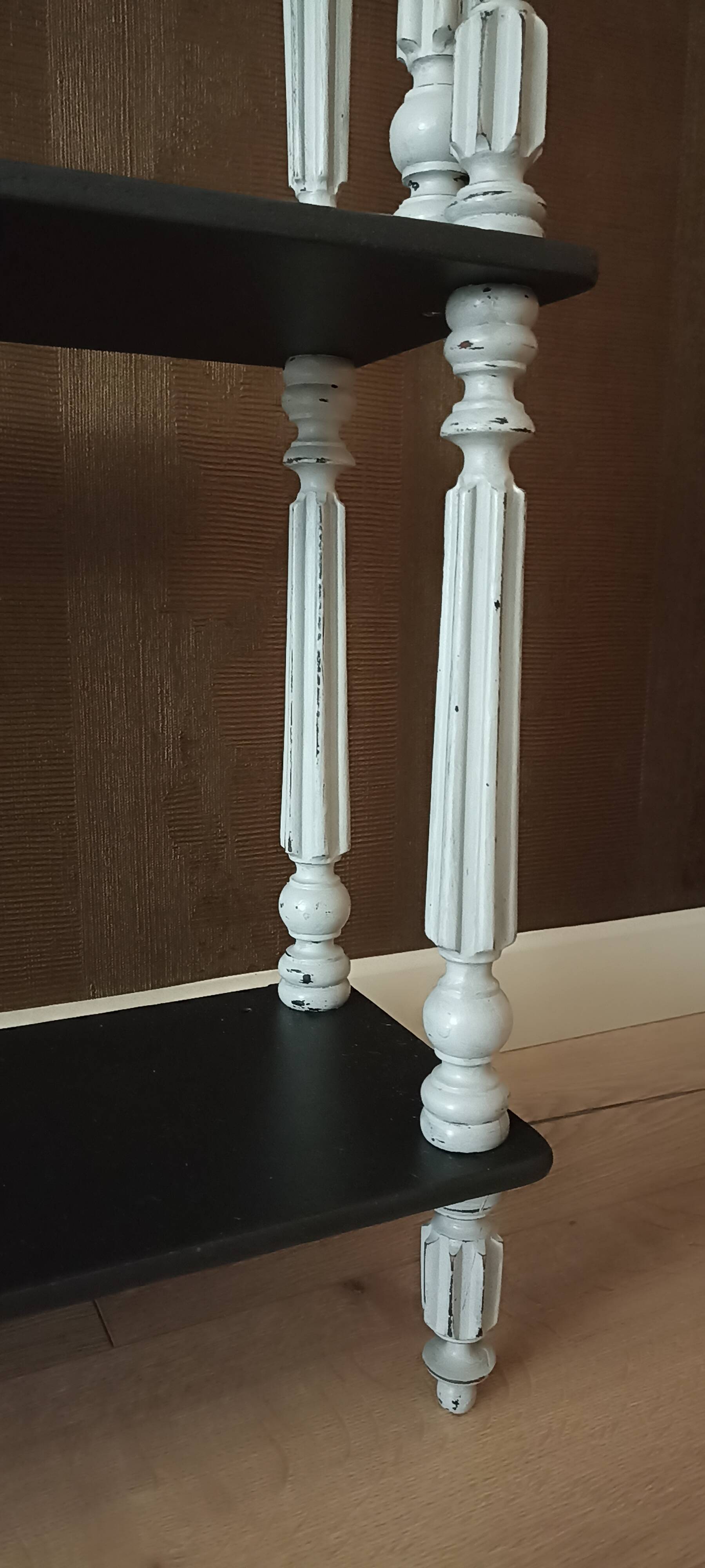 Weathered wooden shelf