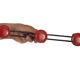 Vintage wall coat rack with 3 hooks red 1950 60