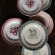 6 mismatched flat plates Terre de Fer Digoin Sarreguemines