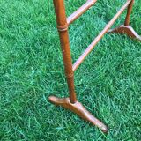 Vintage wooden towel rack with a bamboo look