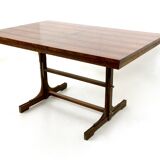 Midcentury rectangular wooden extendible dining table, italy 1960s