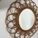 Vintage rattan flower mirror