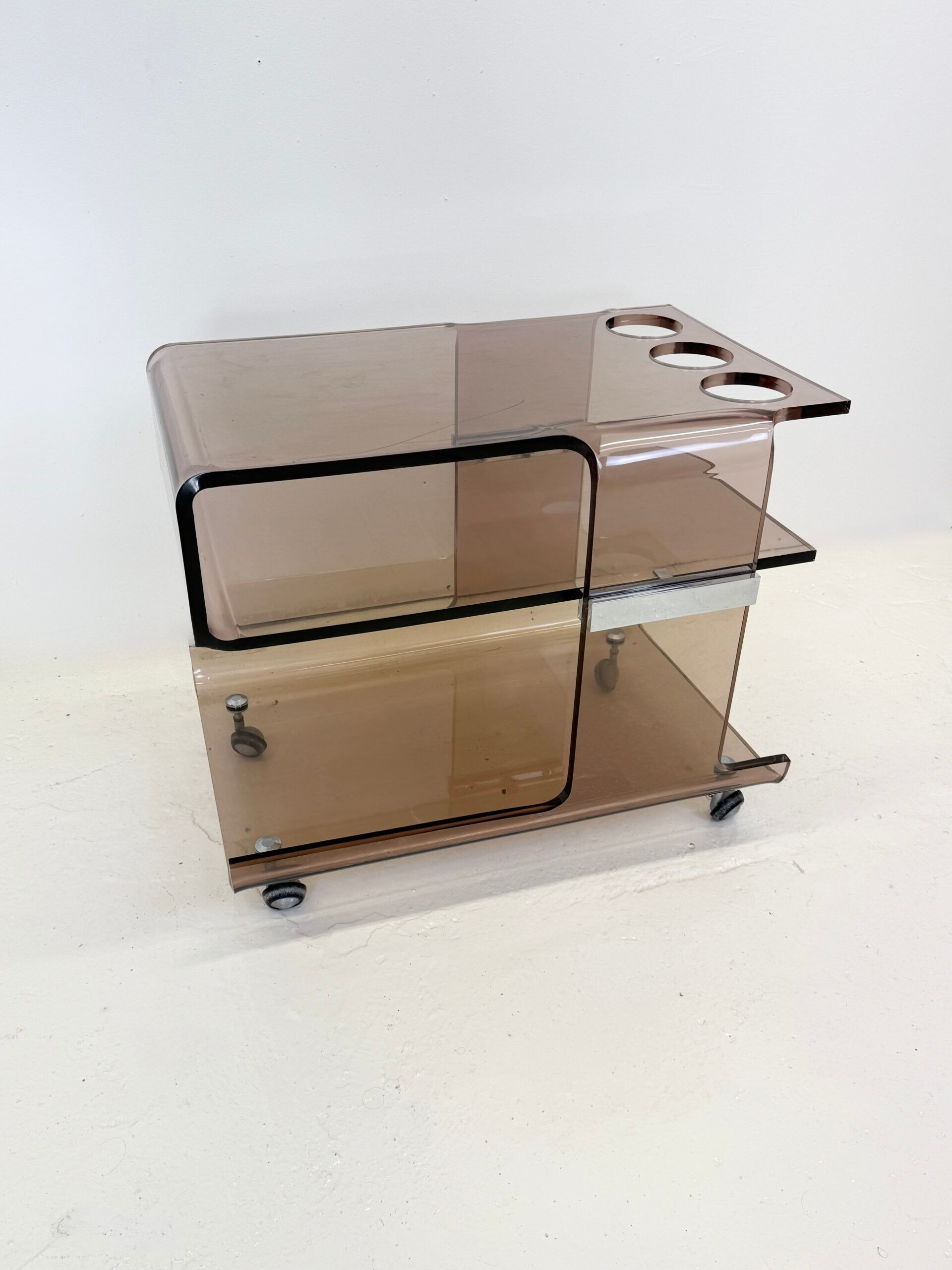 A plexiglass bar signed "Michel Dumas", 1970s.