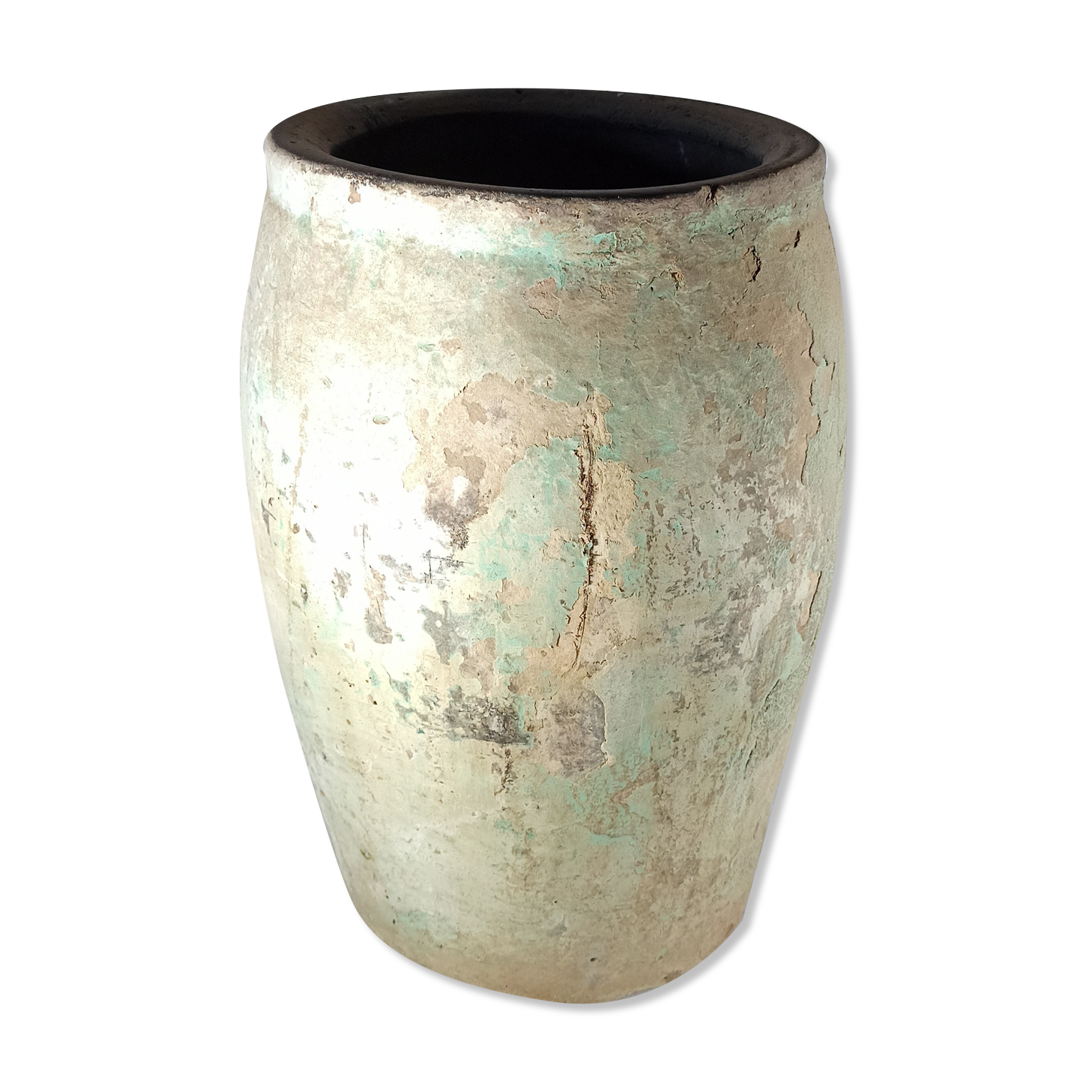 Green terracotta jar