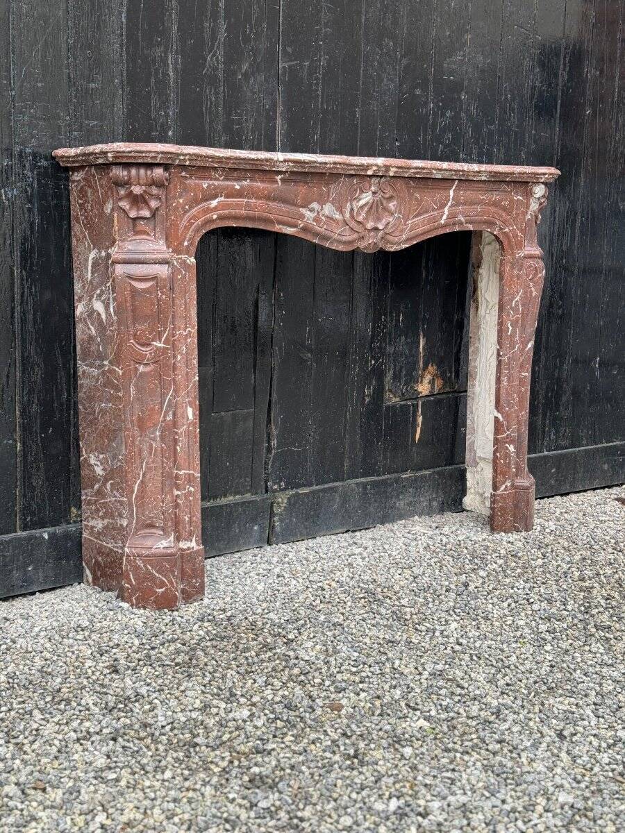 Louis XV Style Fireplace In Rance Marble, Circa 1880