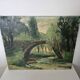 Painting - Oil on canvas Bridge on the banks of the Loire Signed Louis Hayaux (1897 1982)