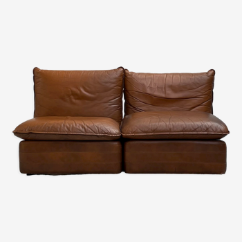Canapé cognac confortable en cuir