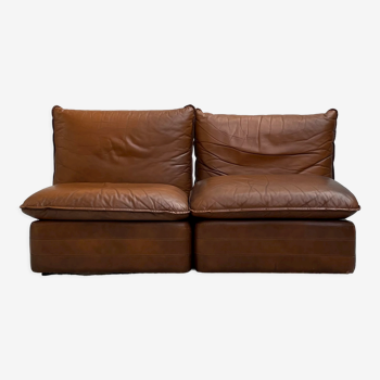 Comfy Leather cognac sofa's