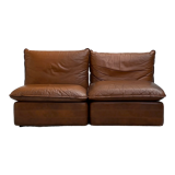 Canapé cognac confortable en cuir