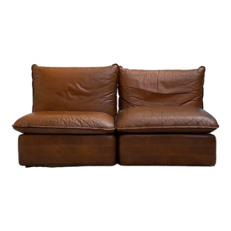 Canapé cognac confortable en cuir