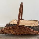 Vintage Rattan Log Basket
