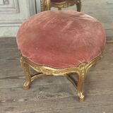 Louis XV Style Footrest in Carved and Gilded Wood Circa 1880