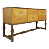 Swedish Birch Art Deco Intarsia Buffet, Carl Malmsten, Haga model 1930s