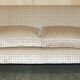 Fabric sofa and footstool, handmade in England.