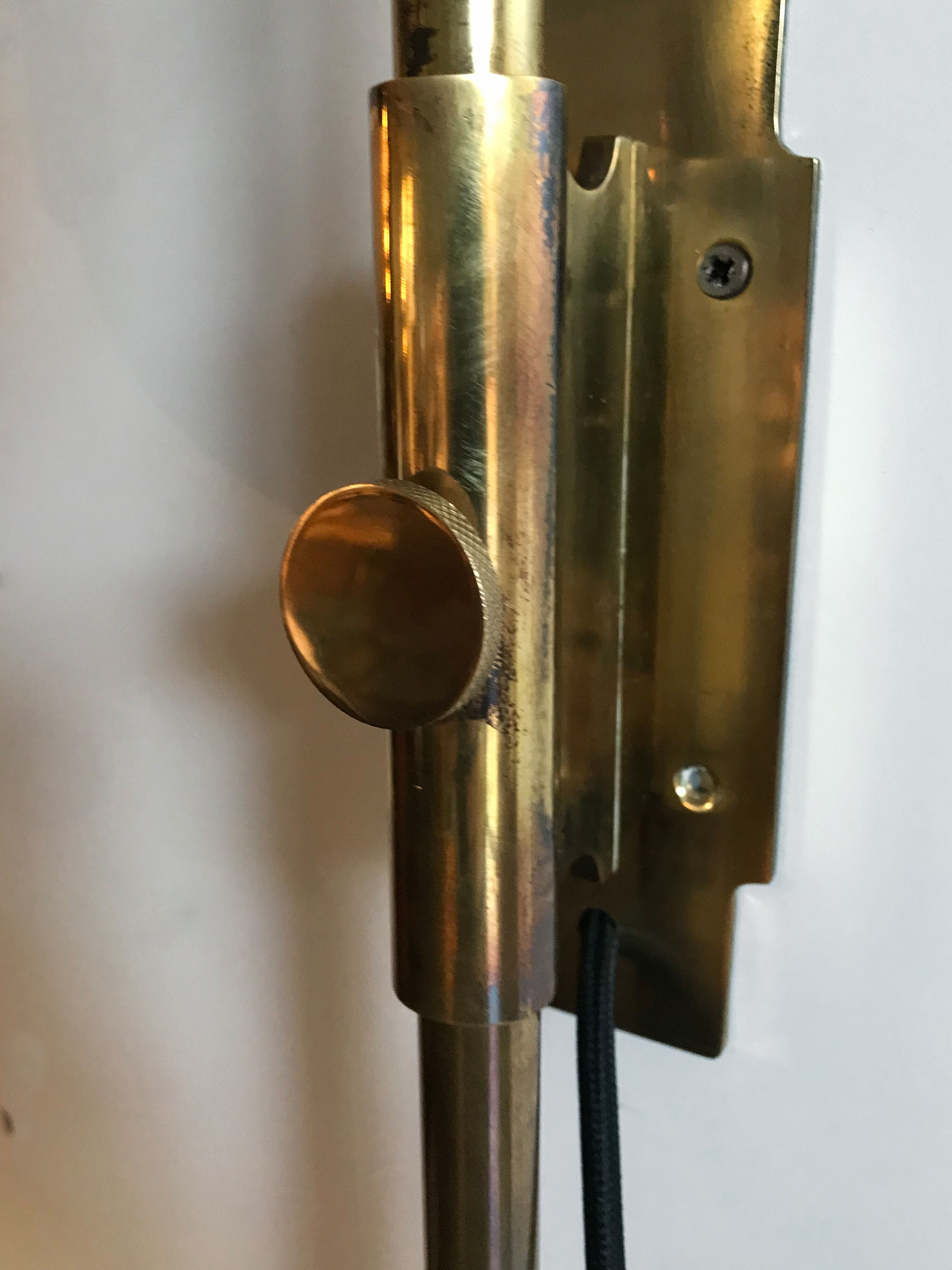 Sergio Mazza for Artemide, Italian "Delta" glass brass wall lamp 1960s