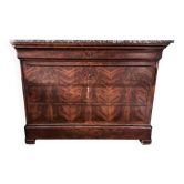 19th Century Louis-Philippe Mahogany Chest of Drawers with Marble Top