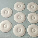 Lot of 8 vintage oyster plates moulin des loups - sage green - fran