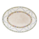 Oval dish in openwork earthenware from Sarreguemines, blue ribbon and fruit
