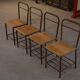 Set of 4 industrial oak chairs, 1950