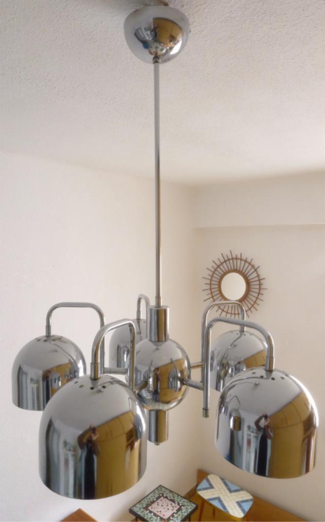 Hanging lamp chromed metal