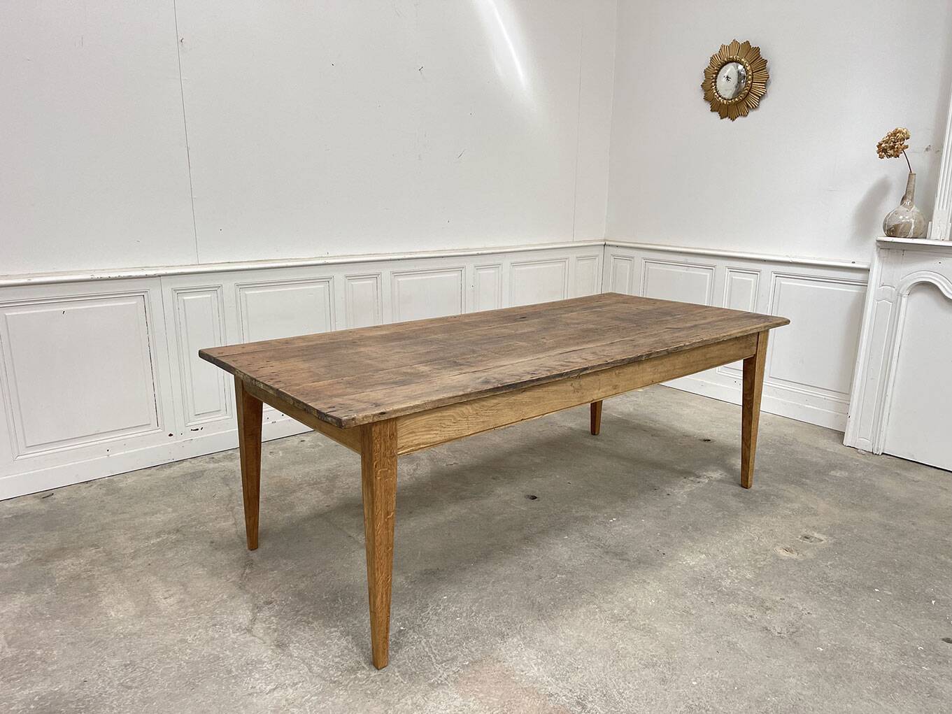 1900 oak table 216cm long