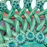 Pichon Uzès green ceramic empty-pocket braided cup