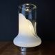 Vintage table lamp in white glass, Italy, 1970s