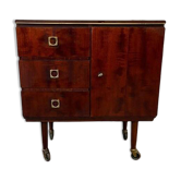 Vintage wooden wardrobe / small wardrobe on wheels