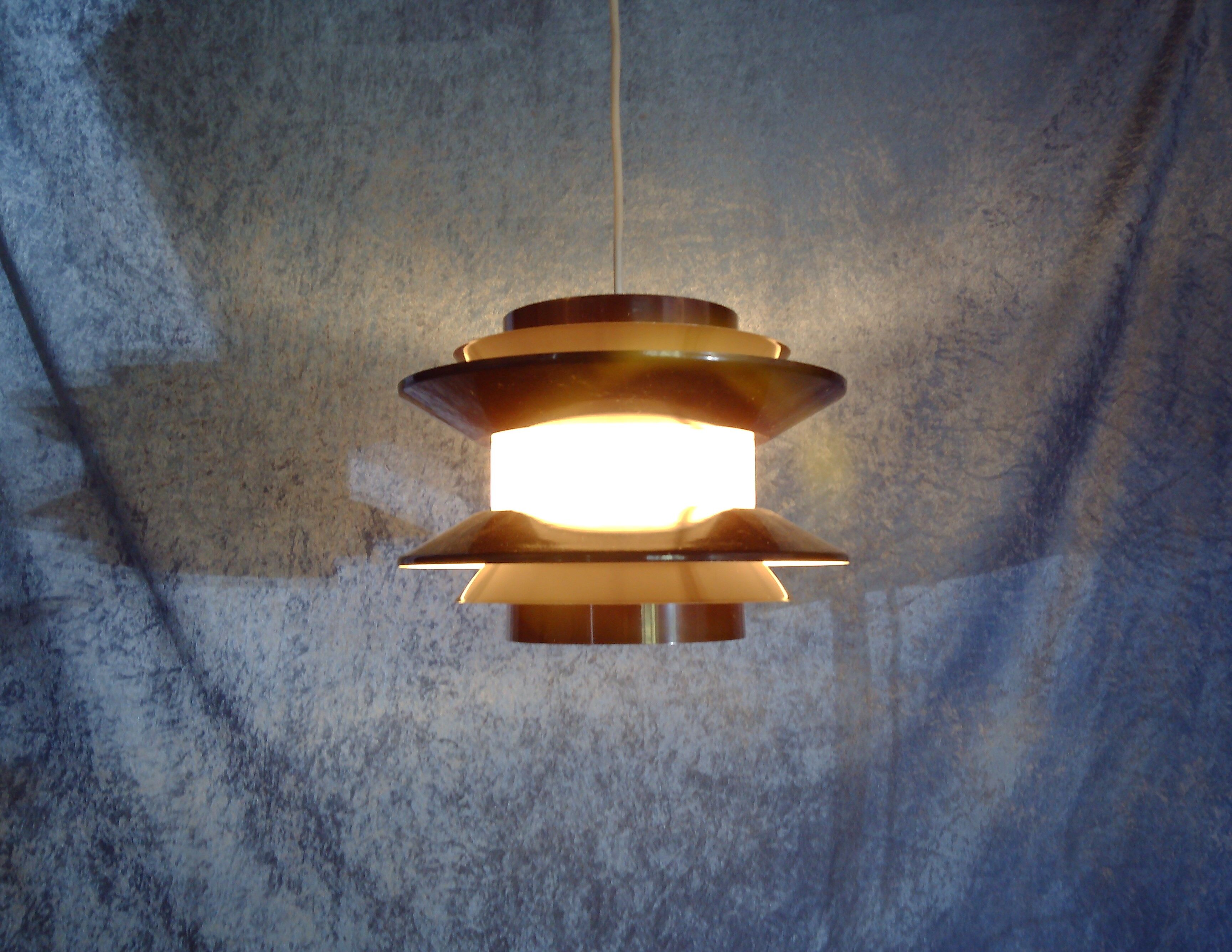 Chocolate coloured pendant by Carl Thore for Granhaga Metallindustri. 1970's