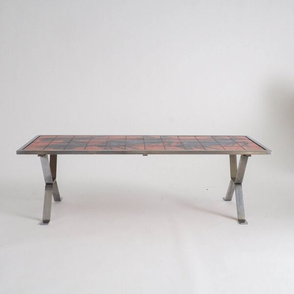 Table basse carrelée moderne du milieu du siècle par Bayer