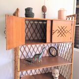 Vintage rattan shelf from the 60's