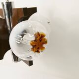 Lustre mazzega Murano 4 boules et teck 1960