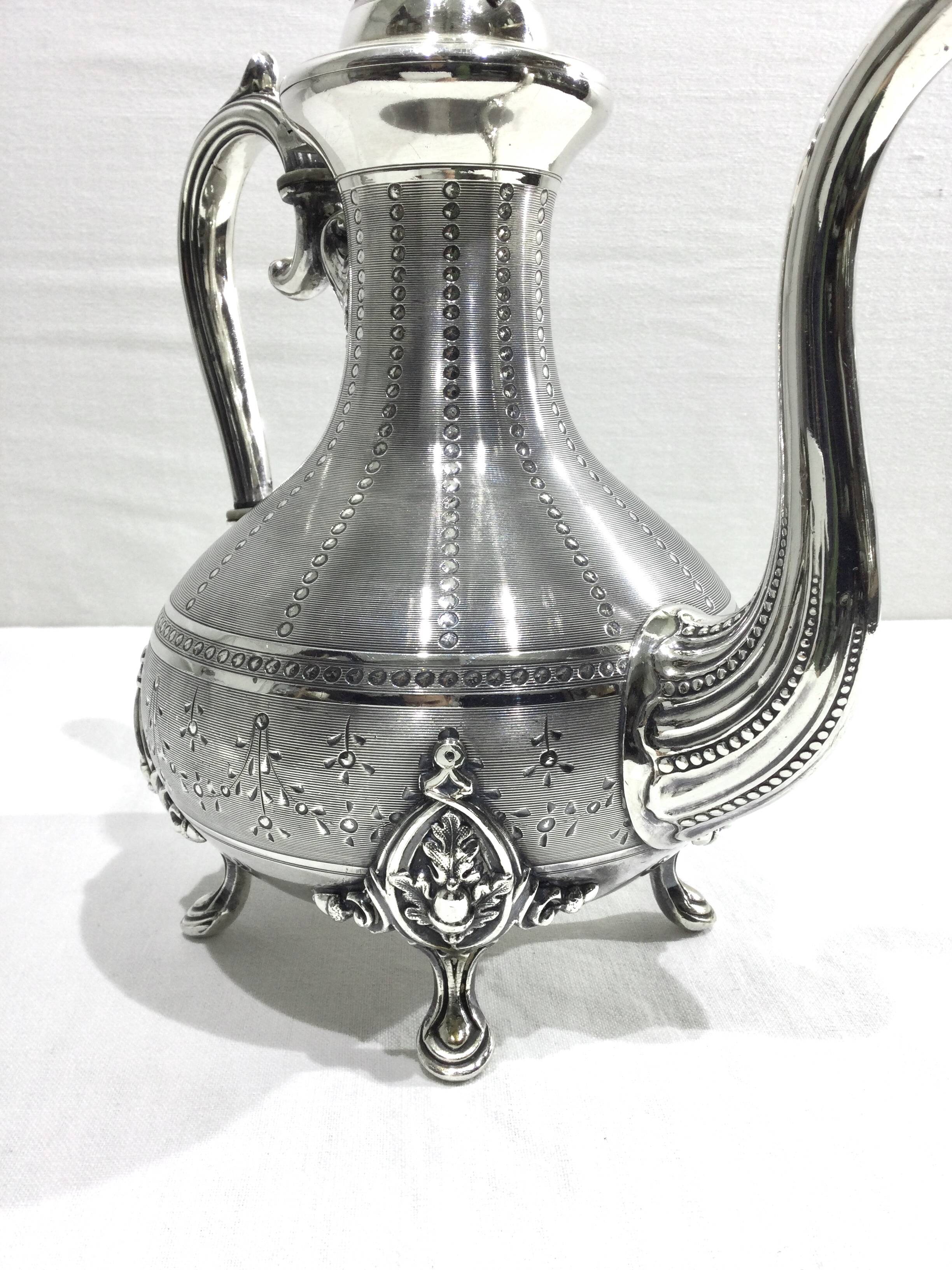 Silver metal teapot