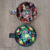 Tasting wine, bowls signed A. Dressinval, ceramist from Vallauris, 1960s.