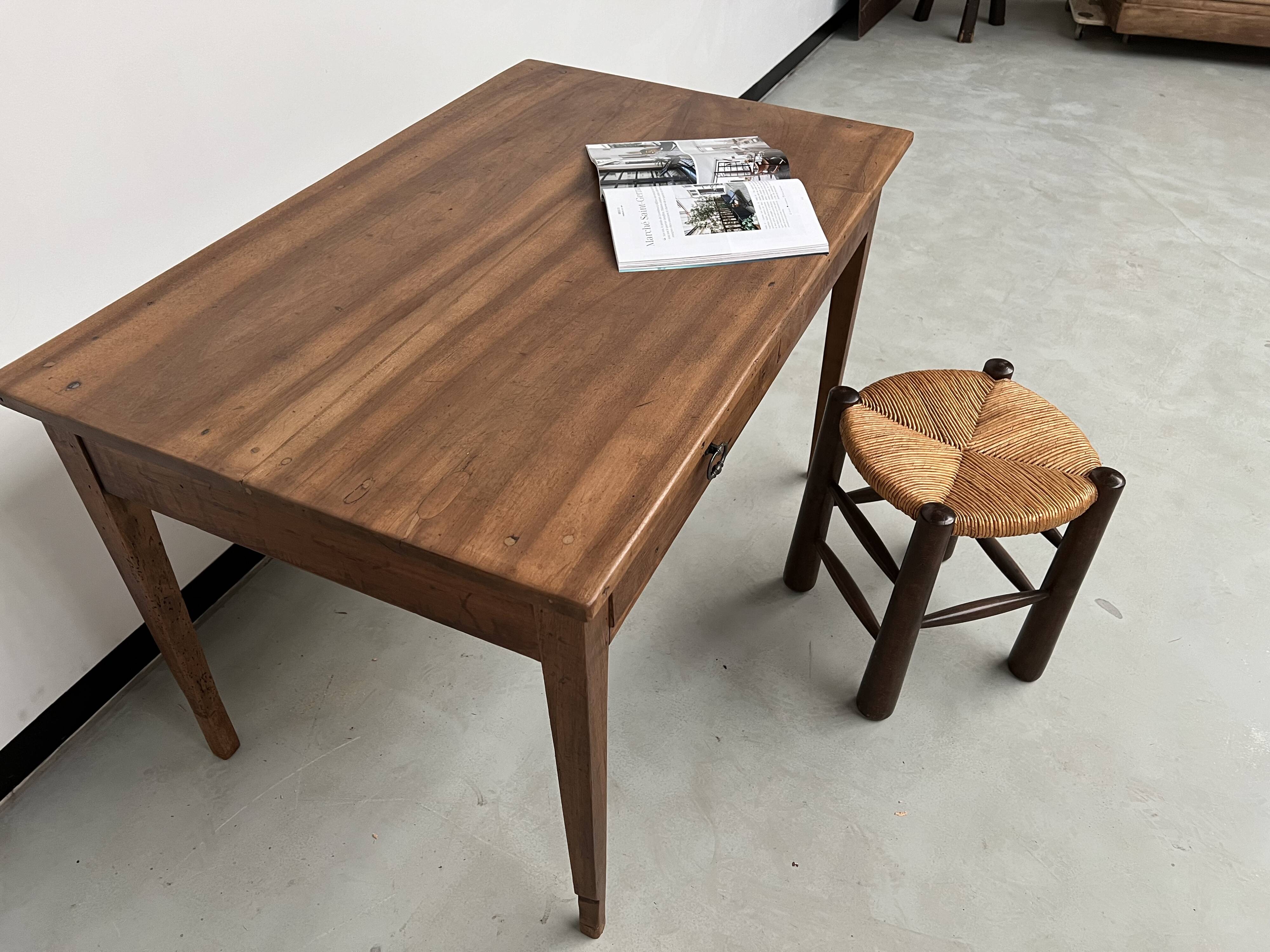 1900 solid walnut desk with two drawers