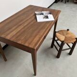 1900 solid walnut desk with two drawers