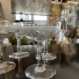 6 champagne glasses. Saint Louis crystal.