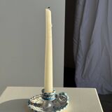Light blue Moustiers candlestick H5 D12.5
